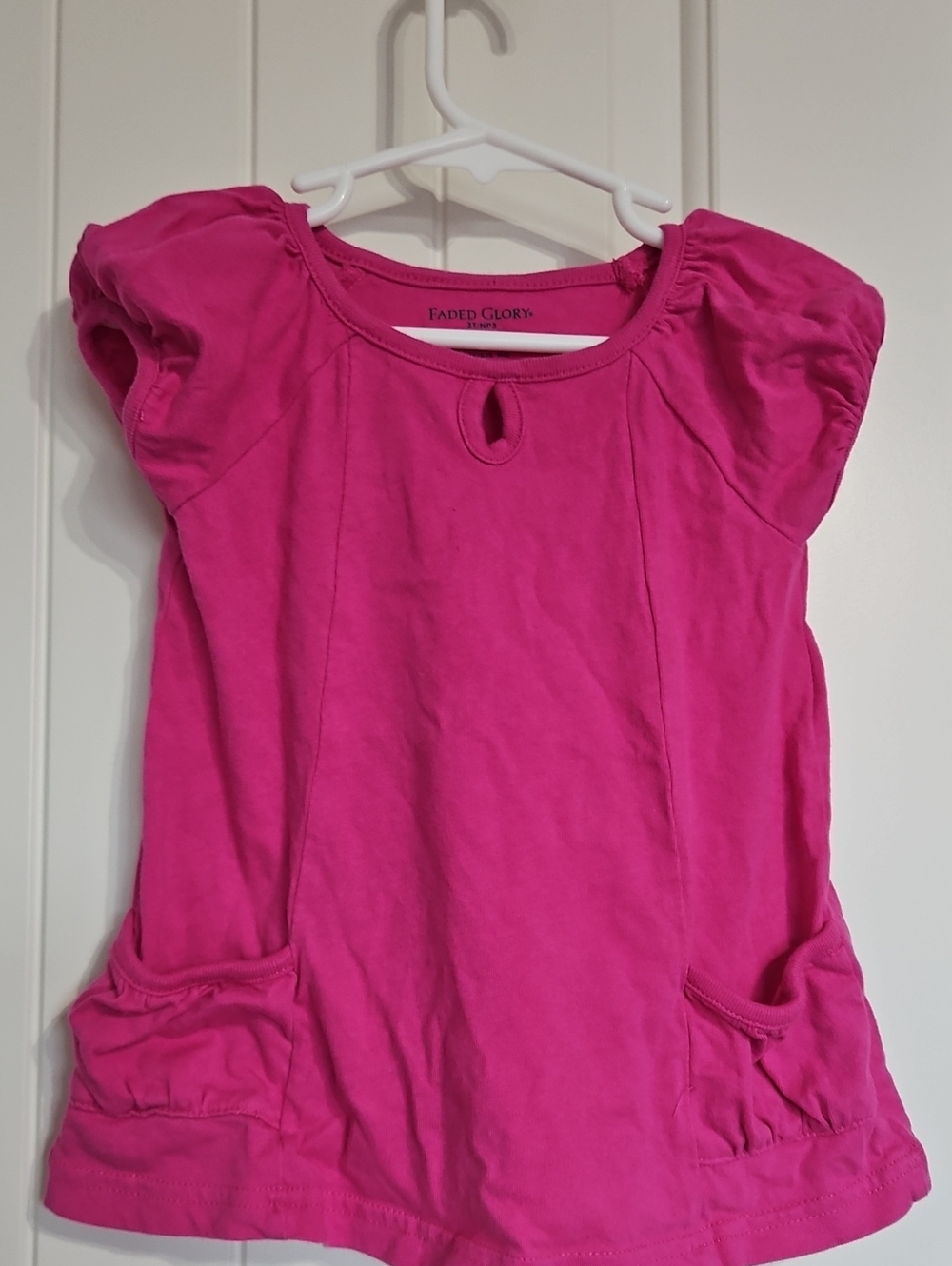 Faded Glory Girls' Hot Pink Short Sleeve Tunic Top
